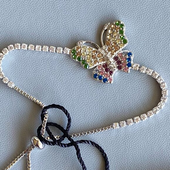 FAC Butterfly Crystal Bolo Bracelet & Necklace NWT - Picture 3 of 10